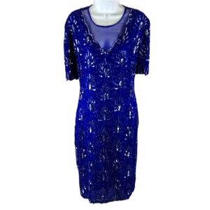 Vintage Stenay beaded silk dress